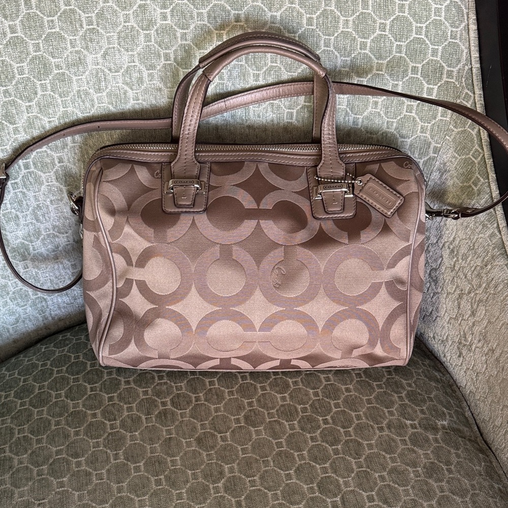 Coach Brown Satchel with Signature C Pattern EUC